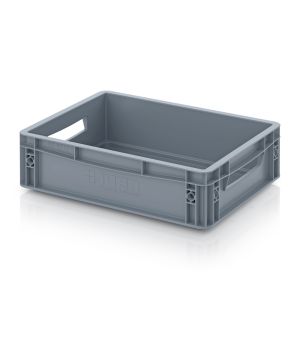 Eurobehälter geschlossen EG 43/12 in silbergrau (RAL 7001), 400 × 300 mm