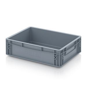 Eurobehälter geschlossen EG 43/12 HG in silbergrau (RAL 7001), 400 × 300 mm