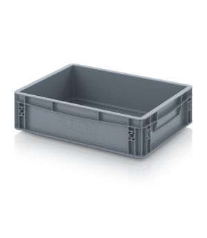 Eurobehälter geschlossen EG 43/12 HG VB in silbergrau (RAL 7001), 400 × 300 mm