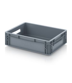 Eurobehälter geschlossen EG 43/12 VB in silbergrau (RAL 7001), 400 × 300 mm