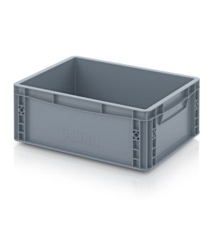 Eurobehälter geschlossen EG 43/17 HG in silbergrau (RAL 7001), 400 × 300 mm