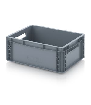 Eurobehälter geschlossen EG 43/17 VB in silbergrau (RAL 7001), 400 × 300 mm