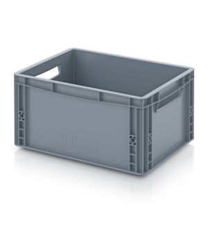Eurobehälter geschlossen EG 43/22 in silbergrau (RAL 7001), 400 × 300 mm