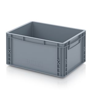Eurobehälter geschlossen EG 43/22 HG in silbergrau (RAL 7001), 400 × 300 mm