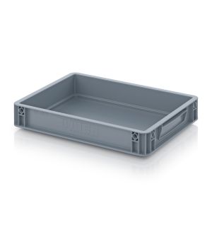 Eurobehälter geschlossen EG 43/75 HG in silbergrau (RAL 7001), 400 × 300 mm