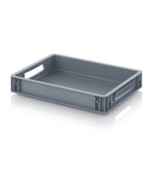 Eurobehälter geschlossen EG 43/75 VB in silbergrau (RAL 7001), 400 × 300 mm