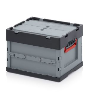 Faltbox mit Deckel FBD 43/27 in anthrazitgrau (RAL 7016), 400 × 300 mm