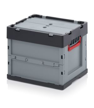 Faltbox mit Deckel FBD 43/32 in anthrazitgrau (RAL 7016), 400 × 300 mm