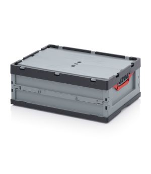 Faltbox mit Deckel FBD 64/22 in anthrazitgrau (RAL 7016), 600 × 400 mm