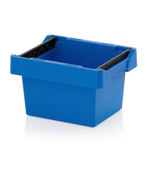 Mehrwegbehälter mit Stapelbügel MBB 3217 in himmelblau (RAL 5015), 300 × 200 mm