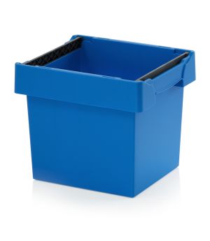 Mehrwegbehälter mit Stapelbügel MBB 4332 in himmelblau (RAL 5015), 400 × 300 mm