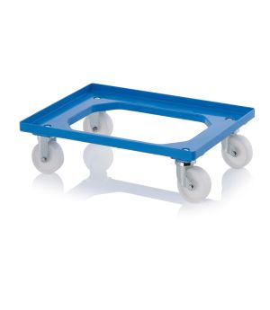 Transportroller Kompakt mit Polyamid-Rädern RO 64 PA BO-5015 in himmelblau (RAL 5015), 616 × 416 mm