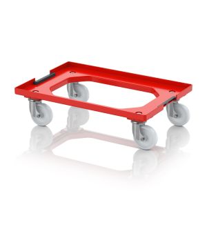 Transportroller Kompakt mit Verknüpfungssystem und Polyamid-Rädern RO V 64 PA-3020 in verkehrsrot (RAL 3020), 616 × 416 