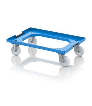Transportroller Kompakt mit Verknüpfungssystem und Polyamid-Rädern RO V 64 PA BO-5015 in himmelblau (RAL 5015), 616 × 41